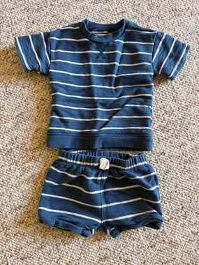Little Planet Stripped Shorts Set